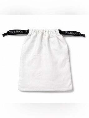 J.W. Anderson White Drawstring Dust Bag Storage Pouch Large Logo Ribbon